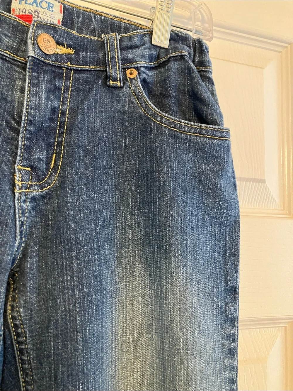 Children’s Place 1989 bootcut stretch Girl’s heritage thigh faded jeans 14